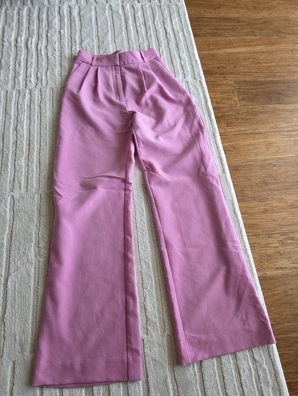 High-Waist Wide Leg Pants in Pink Abercrombie & Fitch A&F